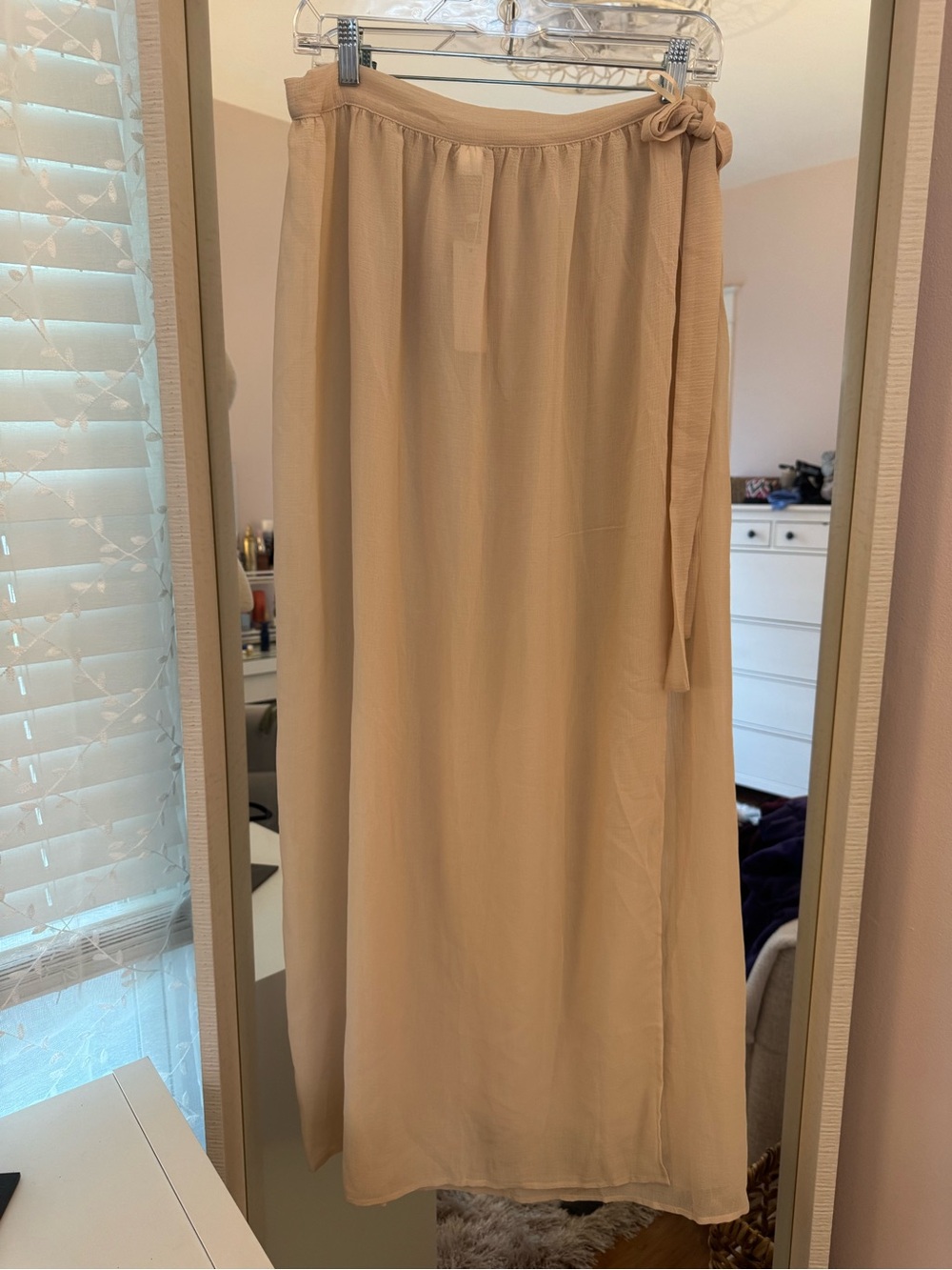 Light Tan Wrap Maxi Cover-Up Skirt